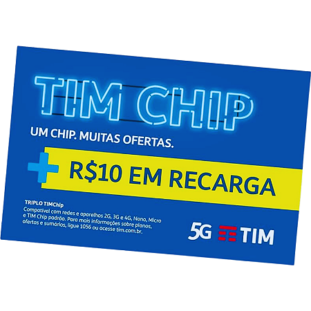 CHIP OPERADORA TIM COM 10 REAIS EM RECARGA (DDD 16)
