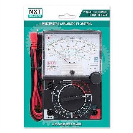 MULTIMETRO ANALOGICO FT-360TRNL COM LED INDICADOR DE CONTINUIDADE