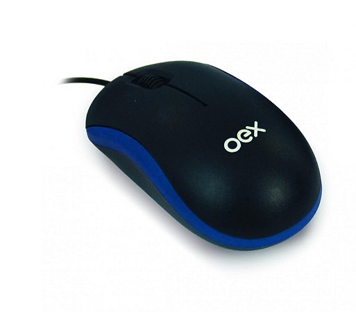 MOUSE USB OPTICO PRETO AZUL OEX MS103