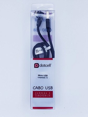 CABO USB MICRO USB V8 90º 1M DOTCELL DC-1116 CORES