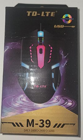 MOUSE ILUMINADO ATÉ 3200 DPI CABO USB LD-LTE M-39