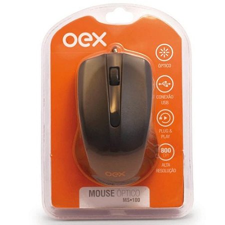 MOUSE OPTICO USB 1000DPI OEX MS100