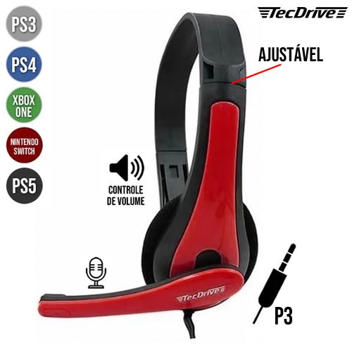 HEADSET GAMER F-7 PLAYSTATION PS3 PS4 XBOX ONE NSWITCH P3 TECDRIVE