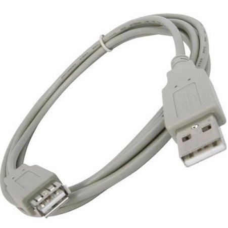 CABO EXTENSOR USB A + USB A FEMEA 2.0 CINZA 1,8M