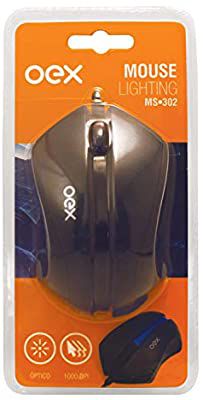 MOUSE 3 BOTÕES LIGHTNING 1000DPI USB OEX MS302