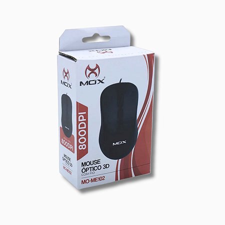 MOUSE OPTICO 3D COM FIO USB 800DPI MOX MO-ME102