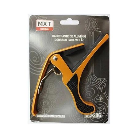 CAPOTRASTE DE ALUMINIO DOURADO PARA VIOLAO MC-28G MXT