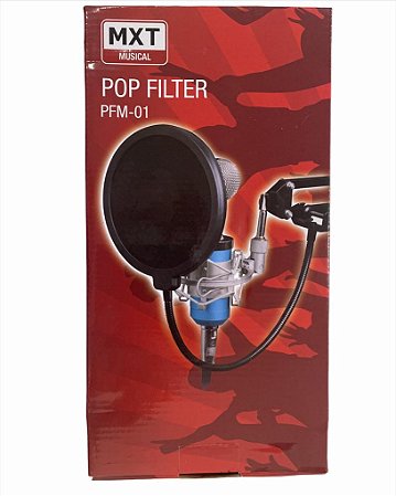 PROTETOR PARA MICROFONE DE ESTUDIO POP FILTER PRETO - PF - 1
