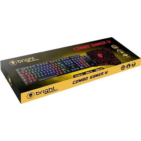 COMBO GAMER IV TECLADO MOUSE E MOUSEPAD BRIGHT 0542