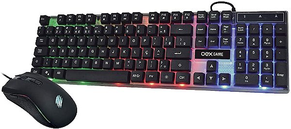 COMBO HORUS TECLADO E MOUSE LED OEX TM305