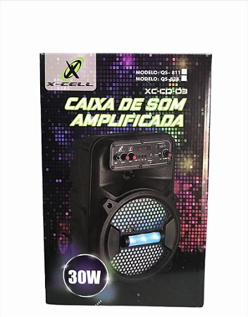 CAIXA DE SOM 30W AMPLIFICADA X-CELL. MOD.QS-811 XC-CP-03