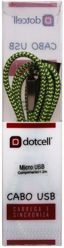 CABO MICRO USB DOTCELL DC-1076 VERDE