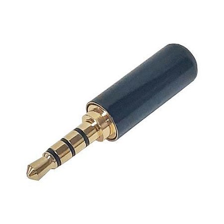 PLUG P2 4C ESTEREO DE METAL PONTA DOURADA - PROFISSIONAL PRETO
