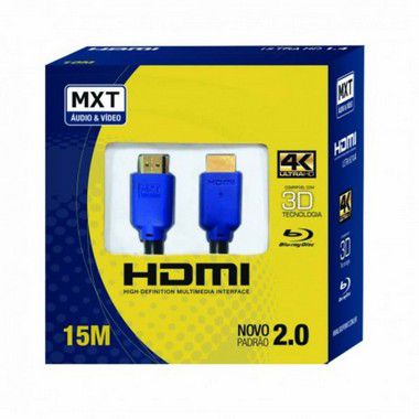 CABO HDMI 4K ULTRA HD C/ FILTRO 26AWG DOURADO 2.0V 15M MXT