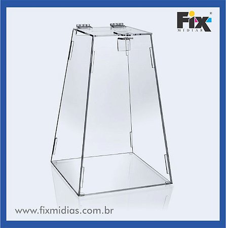 Urna Pirâmide em Acrílico 40cm. x 25cm. x 25cm.