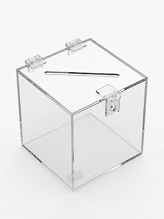 Urna em Acrílico 15x15cm. quadrada premium