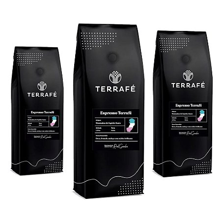 Kit 3un - Café Especial Terrafé Espresso Grão 1 kg