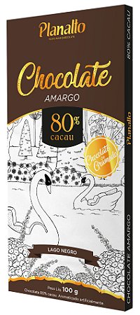 Barra de Chocolate amargo 80% cacau Temática - Lago Negro