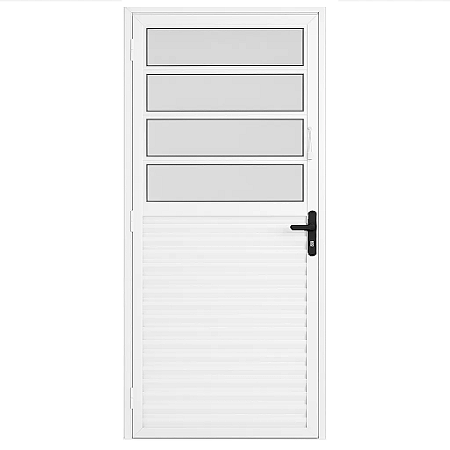 PORTA BASCULANTE ALUMÍNIO BRANCO LINHA 25
