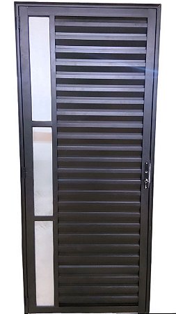 PORTA PALHETA COM 3 VIDROS NA LATERAL ALUMÍNIO PRETO LINHA 25 PREMIUM