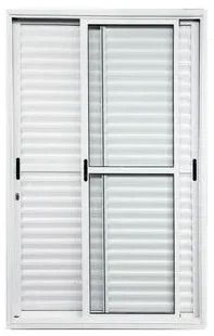 PORTA BALCÃO 3 FOLHAS MÓVEIS ALUMÍNIO BRANCO LINHA PREMIUM