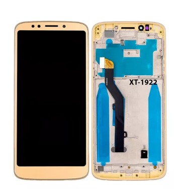 Combo Display tela frontal Moto G6 Play e E5 normal com aro dourada