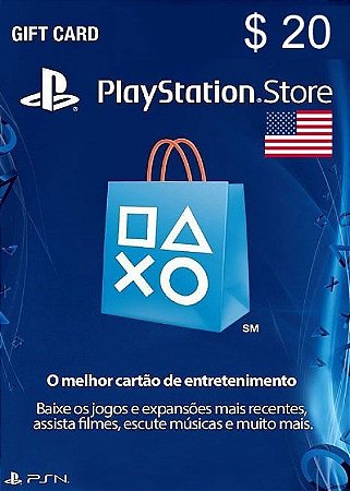 Cartão PSN Store Americana $20 Dólares - Playstation Network Card
