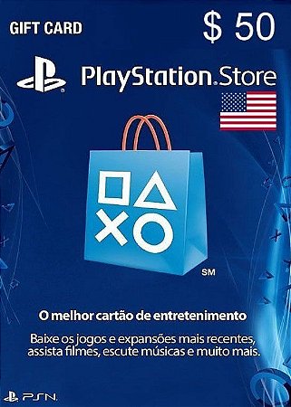 Cartão PSN Store Americana $50 Dólares - Playstation Network Card