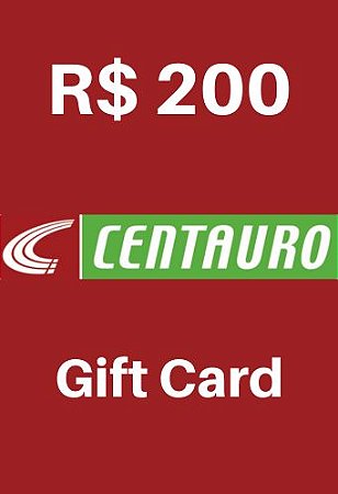 Cartão Vale Presente Centauro R$200 reais - Gift Card Digital