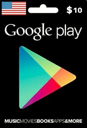 Cartão Google Play Gift Card - $10 Dólares (EUA) - Comprar Barato