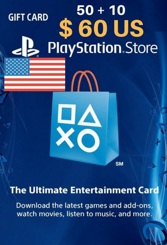 Cartão PSN Store Americana $60 Dólares - Playstation Network Card