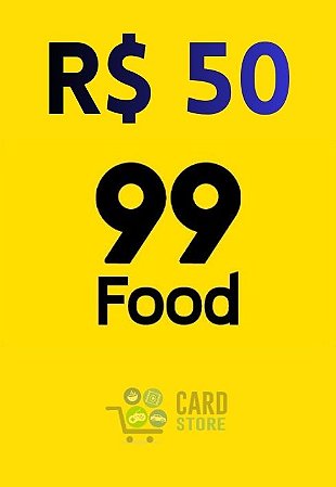 Cartão Presente 99Food Virtual - 50 Reais