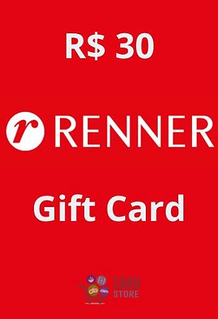 Cartão Vale Presente Renner R$30 reais - Gift Card Digital