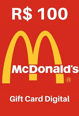 Cartão Presente Gift Card McDonald's 100 reais