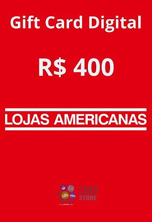 Cartão Vale Presente Americanas R$400 reais - Gift Card Digital