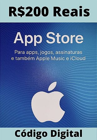 Cartão Itunes Apple Gift Card R$200 Reais - App Store Brasil