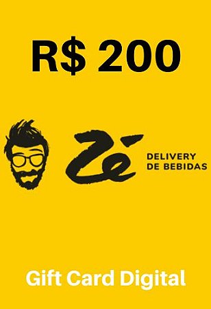 Cartão Presente Gift Card Zé Delivery 200 reais