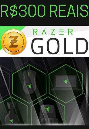 Cartão Razer Gold PIN Brasil R$300 Reais - Prepaid Rixty