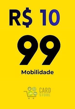 Cartão Presente 99 Mobilidade Virtual - 10 Reais