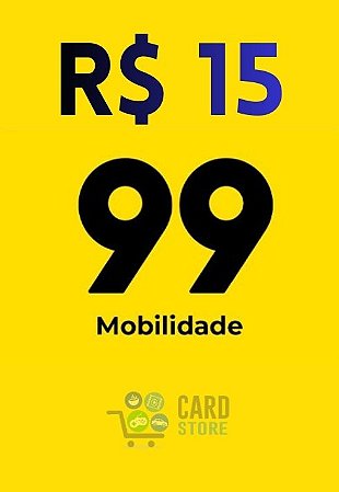 Cartão Presente 99 Mobilidade Virtual - 15 Reais