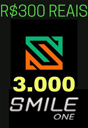 Moeda Smile One Coins R$300 Reais - 3000 Smile One