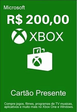 Cartão presente Microsoft XBOX de 20 Reais – Mil Games venda de jogos em  mídia digitais para Xbox e Playstation