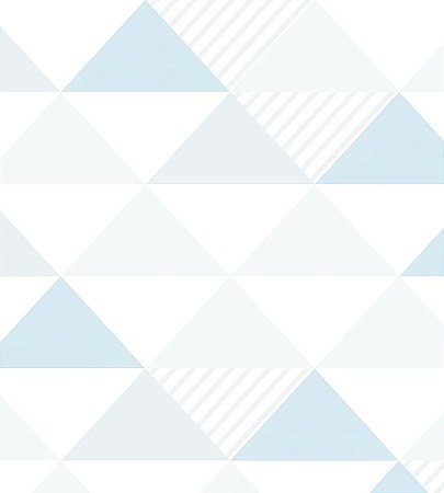 Papel de Parede Triangulo Azul, Cinza e Branco