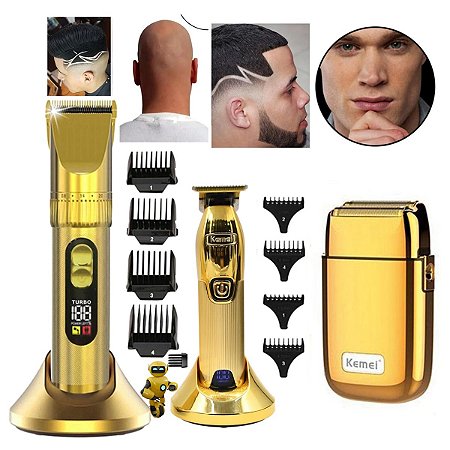 3 Maquinas profissional Cortar Cabelo Acabamento Barbeador Shaver -  Comercial Eletro