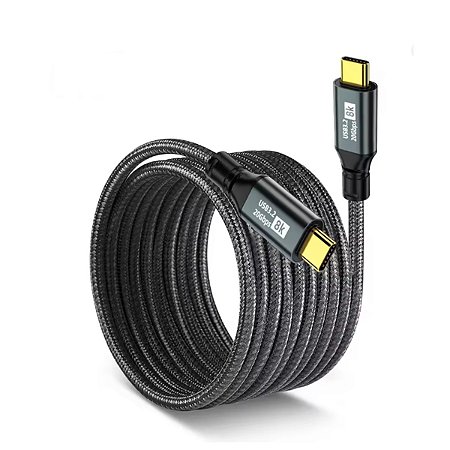 ThunderBolt 3 Tipo C para Tipo C Cabo, PD100W, USB 3.2, 20Gbps, 8K @ 60Hz, USB-C Cabo de Dados para iPhone 15, 16, 17 Pro Max, MacBook, Samsung,