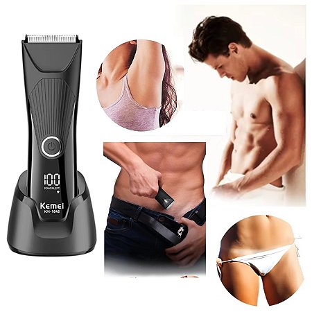 Aparador de Pelos Desmatador de Joias Kemei KM 1848 C/ Lamina Ceramica Unisex