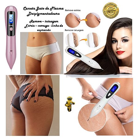 Caneta Jato De Plasma 9 Níveis de Intensidade Tira Verruga Manchas Tatuagem Estrias