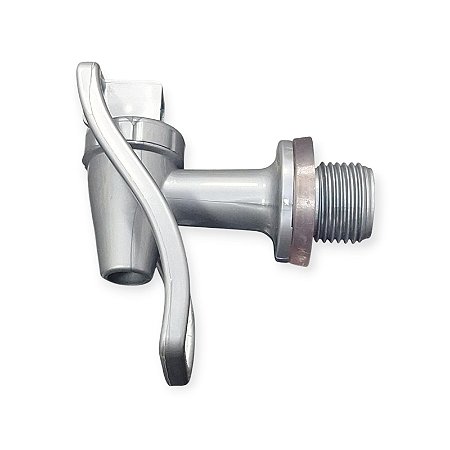 Torneira Prata Bebedouro Industrial Plastica Rosca 1/2