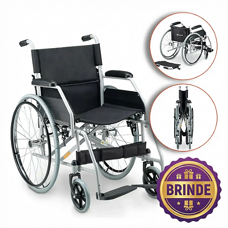 Cadeira de Rodas Modelo D100 Dobrável Resistente Até 120kg - Dellamed
