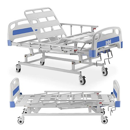 Cama Hospitalar 3 Movimentos Manual Até 200kg DX3 - Dellamed